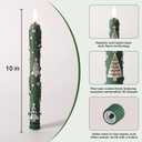 Eywamage Green Christmas Tree Flameless Taper Candles with Remote, Flickering LED Wax Candlesticks Set of 4