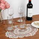 Modern Clear Coaster Set of 5- Glass Coasters for Drinks Crystal Coasters Round Cup Coasters Coffee Table Decor for Office, Kitchen, Bar, Dining Room, Living Room, Patio(Amber)