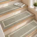 COSY HOMEER Soft Stair Treads 15pcs Non-Slip Carpet Mat 28inX9in,Beige