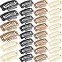 WILLBOND 30 Pieces 32 mm 9-teeth Hair Extension Clips Hair Extension Wigs Snap Clips Comb Small Snap Wig Accessories for Women DIY(Mixed Colors)