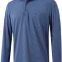 MICHEL ROUEN Golf Shirts for Men Short Sleeve Lightweight Quick Dry Pin Striped Casual Collared Polo Shirts (Blue, XXXL)