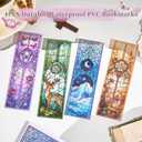4PCS Fantasy Art Bookmarks, 5"  1.5" PVC Stained Glass Art Book Marker, Romantasy Inspired Bookish Gifts for Book Lovers