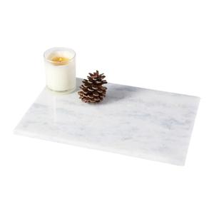 Hushee White Marble Board for Kitchen Marble Serving Tray 1 pcs and Non Slip Feet Pastry Cheese Tray Cutting Board for Pizza Bread Cake Baking Display