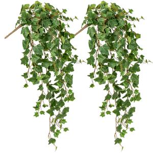 Hollyone 2pcs Artificial Hanging Plants 35.4" Fake Ivy Vine Faux Ivy Leaves Fire and UV Resistant Hanging Plant Wall Greenery for House Room Patio Indoor Outdoor Home Shelf Office Wedding Decor
