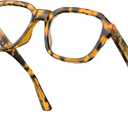 VISOONE Oversized Square Blue Light Blocking Glasses Fashion Computer Eyewear for Women and Men BENNETT (Amber Tortoise)