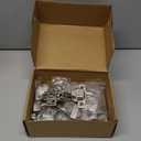 FURNIWARE 7 Pieces Soft Closing Cabinet Hinges, 3/4 inch Overlay Cabinet Hardware Hinges Nickel Plated- 105 Degree