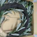 22" Heart Shaped Artificial Olive Leaf & Fruit Wreath Realistic Green Olive Branches with Spring Floral Accents Farmhouse Wall Door Wedding Arch Window Hanging for Indoor Outdoor