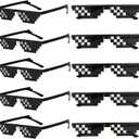 Wholesale Unisex Thug Life Party Sunglasses 8 Bits Style Pixel Mosaic MLG Photo Props Glasses
