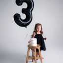 Black Number 0 Balloon 40 Inch, 0 Balloon Numberfor 10th 20th 30th 40th 50th 60th Birthday Decorations, Black Party Supplies for Men Women