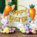 5PCS Easter Bunny Balloons Set Large Rabbit Head & Carrot Foil Mylar Balloons Cute Bunny Face Balloon for Easter Party Decorations Baby Shower Rabbit Birthday Spring Theme Party Supplies