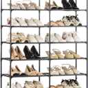 10 Tiers Shoe Rack, 30-40 Pairs Large Shoe Organizer, Sturdy Shoe Storage, Space Saving Tall Metal Shoe Shelf, Stackable Shoe Rack for Closet, Entryway, Bedroom, Black