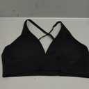 YOGA Butterluxe Deep V-Neck Sports Bras for Women - Spaghetti Strap Criss Cross Padded Top Low Coverage Wireless Yoga Size M