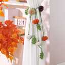 6.6ft Knit Pumpkins Garland for Fall Thanksgiving Decoration, Mini Colorful Knit Pumpkins Banner Hygge Decor for Autumn Halloween Fall Mantle Decoration, Cozy Gifts for Women(Brown)