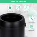 65L/17Gal Round Commercial Trash Can, Heavy Duty Tall Open Top Garbage Can, Fingerprint-Proof Large Capacity Stainless Steel Waste Bin for for Outdoor, Commercial Use, Black