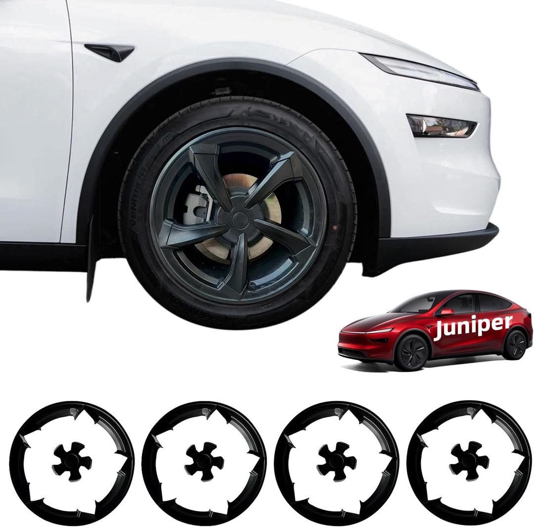 19 in Rim Protector for Model Y Juniper 19" Crossflow Wheel Cover All-in-one Car Tire Trim Ring Rim Case Hubcap for Tesla ModelY 2025 2026 Juniper Accessories (Matte Black)