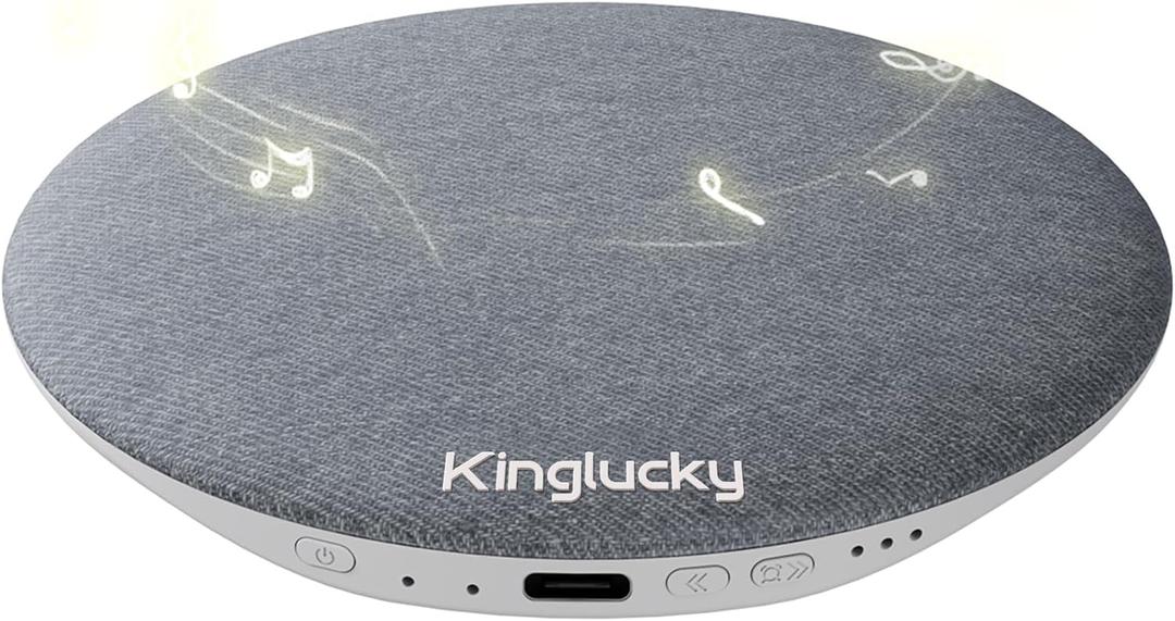 Kinglucky Pillow Speaker for Sleeping, Bluetooth Speaker Under Pillow with Built-in Pink Noise White Noise Sound Machine for Sleeping, White Noise Sound Machine with Sleep Pink Noise Music Grey