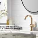 KENES Champagne Bronze Bathroom Faucet 1 Hole, Single Handle Gold Bathroom Sink Faucet for Vanity, Bar Sink Faucet with Drain Assembly & Deck Plate, Farmhouse RV Camper Outdoor Faucet, KE-9005B-CB