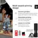 LARS NYSM Salt and Pepper Grinder Set Manual, Stainless Steel Salt and Pepper Mills with Adjustable Ceramic Grinder I Design Spice Shakers (Carbon Black)