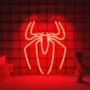 Red Spider Neon Sign LED Light for Wall Decor Dimmable Gaming Neon Sign Wall Signs 5 Brightness Adjustments USB Night Neon Light for Room Game Kids Room Man Cave Party Decor Gift (11x9in)