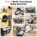 Pamo Babe Pack and Play with Bassinet - 7 in 1 One-Step Setup Bedside Crib, Portable Playpen, Travel Crib, Baby Playard with Diaper Changing Station, Toy Bar & Large Storage Bag