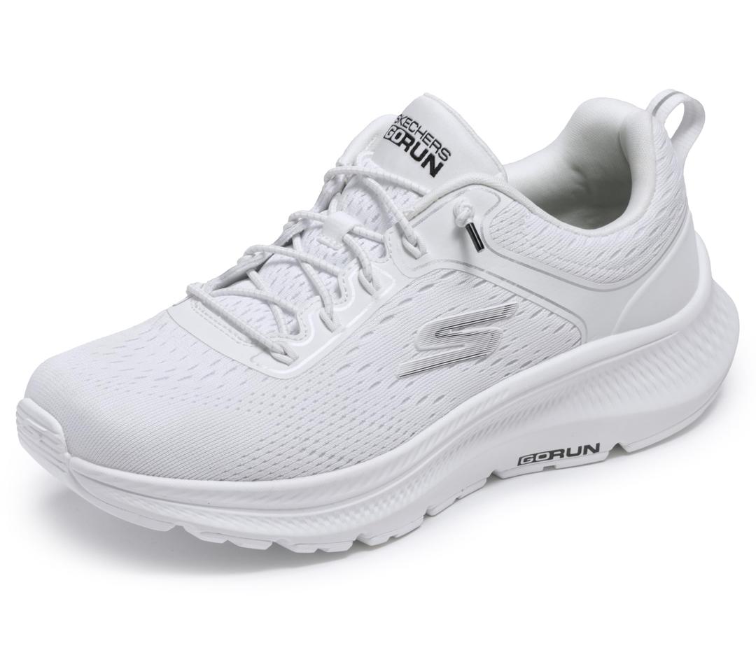 Skechers Women's Go Run Consistent 2.0 Duval Sneaker, White/Black, 9.5