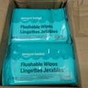 Amazon Basics Flushable Adult Toilet Wipes, Fragrance Free, FSC-Certified, Advanced Flushable Technology, 504 Count (12 Packs of 42)
