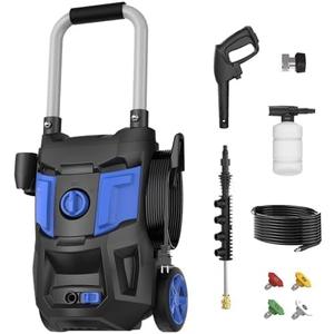 Pressure Washer -4800PSI Power Washer with Foam Cannon, High Pressure Cleaning Machine with 4 Connect Nozzles for Cars/Patio/Driveways/Home Cleaning (Blue)
