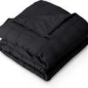 Bare Home Weighted Blanket Twin or Full Size 10lb (40" x 60") - All-Natural 100% Cotton - Premium Heavy Blanket Nontoxic Glass Beads (Black, 40"x60")
