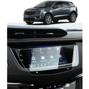 BIXUAN Tempered Glass Screen Protector for 2017-2025 Cadillac XT5 XT6 Luxury/Premium/Sport Accessories Navigation 8 Inch Touch Screen Protection Against Scratches and Fingerprints