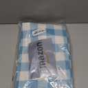 Smiry Rectangle Picnic Table Cloth, Elastic Waterproof Fitted Vinyl Tablecloths, Flannel Backed Buffalo Plaid Table Covers for Dining, Camping, Outdoor (White and Aqua, 30" x 72")