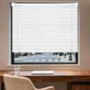 BLINDLY Home Cordless Light Filtering 1" Vinyl Mini Blinds for Windows,Horizontal Window Blinds for Home,Cordless Shades for Indoor&Outdoor Windows,29" W x 64" L,White