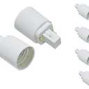 LIFE - Bulb Adapter, G24d (2 Pin) to E27, White, Polybutylene Terephthalate, 5 Pieces