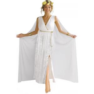Women's Greek Goddess Costume Set Toga Dress Roman Nobility Halloween Cosplay Outfit (Medium)