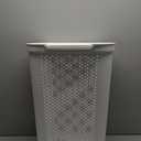 Mind Reader Slim Laundry Hamper with Lid, 60L Clothes Basket, Ventilated Plastic, White (Single)