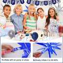 12th Birthday Decorations Boy, Happy 12th Birthday Decorations for Boys Girls, Blue 12 Year Old Birthday Banner Decoration Balloons Tablecloth Foil Backdrop Star Balloons, 12th Bady Decor for Teens