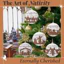 2 x 5 Pcs Wooden The Nativity Story Ornaments Set, Christian Religious Gifts for Women, Kids, Valentines Day Gifts for Mom, Merry Christmas