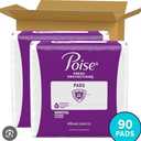 (2 pack) Poise Incontinence Pads for Women, 6 Drop Ultimate Absorbency, Long Length, 90 Count