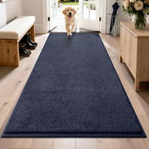 PURRUGS Dirt Trapping Door Mat 31.5" x 70", Non-Slip Machine Washable Entryway Rug, Dog Doormat, Indoor Front Door Mat, Super Absorbent Entry Rug for Muddy Shoes & Paws, Navy Blue
