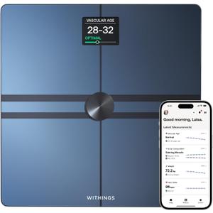WITHINGS Smart Scales for Body Weight, FSA or HSA Eligible, Body Analysis, Fat Content, Muscle Mass, Bone Density, Visceral Fat, Bathroom Scale, BMI Scales Digital Weight and Body Fat, Bluetooth, WiFi (Black)