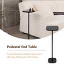 Modern Martini Pedestal Side Table - Small Metal Cocktail Stand for Living Room, Bar, or Small Spaces - Black End Table (Black)
