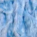 EOVEA Shaggy Faux Fur Fabric by The Yard  60 Wide | Fluffy, Soft Fake Fur Material for Sewing, Crafts, Costumes, Upholstery & Home Decor | Long Pile Plush Fabric(Baby Blue, One Yard)