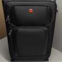 SwissGear 4010 Softside Luggage with Spinner Wheels, Black, Checked-Medium 23-Inch