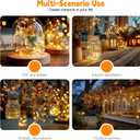 ZSJWL 6 Pack Rechargeable Fairy Lights with Remote & DIY Timer, 7Ft 20LED Mini Battery String Light, Twinkle Silver Copper Wire Lights for Wedding Party Bedroom Christmas Table Decoration(Warm White)