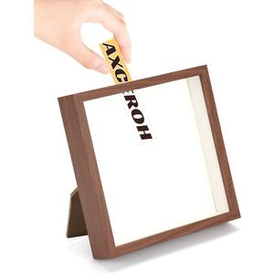 Upgraded 8"x8" Shadow Box Display Frame with Top Slot,MDF and Acrylic Panel, Case for DIY 3D Travel Memorabilia Crafts Tickets Pictures Dry Flowers Awards Medals Shells Piggy Bank