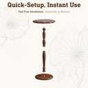 STO'SENSE Round Side Table, Drink Table for Small Spaces,Modern Accent Nightstand w/Solid Wood Leg,Mid-Century Pedestal Sofa Table w/Classic Sculpted Design for Living Room,Tool-Free Assembly,Walnut