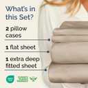 Extra Deep Queen Sheet Set - 4 Piece Breathable & Cooling Bed Sheets - Easily Fits 18 to 24 inch Mattress - Ultra Soft, Wrinkle & Fade Free w/ Extra Deep Pockets - Comfy Hotel Luxury Bedding - Wheat