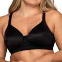 Vanity Fair Women's Full Figure Beauty Back Smoothing Bra, 4 Way Stretch Fabric, Lightly Lined Cups up to H (38G, Wirefree - Black)