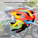 ROCKBROS Kids Full Face Helmet Kids Bike Helmets Lightweight Toddler Mountain Bike Helmet Detachable for MTB BMX Skating Cycling Scooter Safety Bicycle Helmets for Youth Child Boys Girls Ages 3-16, Small