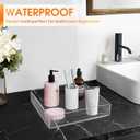 MAONAME Acrylic Serving Tray with Handles, 10"X10" Rectangular Clear Tray, Ottoman Decorative Trays, Coffee Table Trays for Countertop, Living Room, Office