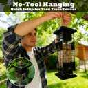 Squirrel Proof Bird Feeders Outdoor Hanging Metal Feeder, 4 Ports for Wild Birds | Weather-Resistant, 2.5 LB Capacity, Ideal for Family Yards & Gardens